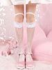 Weiße Lolita Strümpfe Spitze Rüschen Socken Polyester Lolita Zubehör