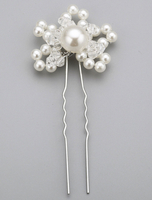Weiße Perle in Crystal Alloy Hochzeit Haarnadel
