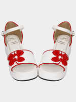 Weiße Qi Lolita Sandalen Plattform roten chinesischen Stil Tasten