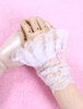 Weiße schicke Bögen Spitze synthetische Lolita-Handschuhe