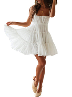 Weiße Sommerkleider Sexy ärmelloses ausgestelltes Slip-Kleid