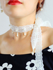 Weiße Spitze Perle Braut Halsreif
