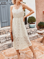 Weiße Spitzenkleider Ärmellose Sexy Slip Kleider