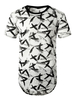 Weiße T-Shirts Federdruck Kurzarm Sommer Tops
