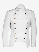 Weiße Vintage elegante Polyester Knöpfe lange Ärmel Retro Kostüme für Mann