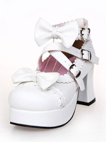 Weißen Bögen Lolita Schuhe für Frauen
