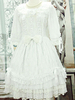 Weißen Lolita Kleid mit Lace Bow Baumwolle für Frauen