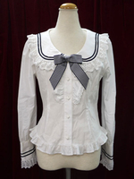 Weißen Lolita Rüschen Baumwolle Bluse ohne Bogen
