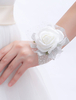 Weißen synthetischen Freiform-Form Handgelenk Corsage für Hochzeit