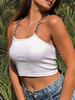 Weißer Cami-Oberkettenriemen Sexy Camis für Frauen