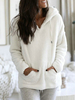 Weißer Hoodie für Frau Langarm Polyester Hooded Sweatshirt