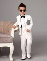 Weißer Junge Anzüge Suit Hochzeit Smoking Jacke Hosen Shirts Fliege Kinder Formelle Kleidung 4 Stück Ring Bearer Suit Set