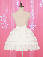 Weißer Lolita Petticoat Lac Ruffle Bow Chiffon Lolita Unterrock