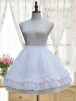 Weißer Lolita Petticoat Neverland Rüschen Rüschen Layered Chiffon Lolita Krinoline