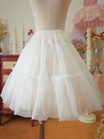 Weißer Lolita Petticoat Rüschen Voile Plissee Lolita Unterrock