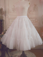 Weißer Lolita Petticoat Rüschen Voile Plissee Lolita Unterrock