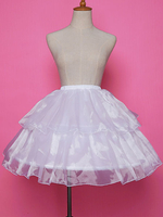 Weißer Lolita Unterrock Rüschen Chiffon A Line Petticoat Rock