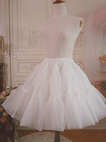 Weißer Lolita Unterrock Voile Ruffle Plissee Lolita Petticoat Rock
