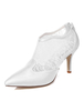 Weißer Spitze Spitzen Zehe Braut Pumps für Frauen