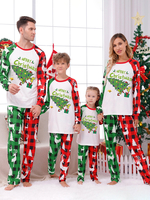 Weißer Weihnachts-Familienpyjama mit Weihnachtsmuster für Erwachsene und Kinder
