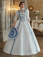 Weißes Retro-Kostüm aus Polyester Damenkleid im europäischen Stil Marie Antoinette-Kostüm Party-Ballkleid