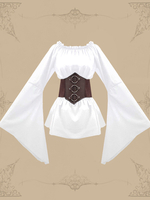 Weißes Retro-Kostüm für Damen Polyester-Oberteil Retro-Marie-Antoinette-Kostüm Party-Abschlussballkleid