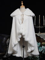 Weißes Retro-Kostüm mit Pompons Polyester-Umhang Damen-Retro-Kostüm Marie Antoinette Kostüm aus dem 18. Jahrhundert