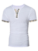 Weißes T-Shirt 2021 Karo Print Baumwolle T-Shirt für Männer