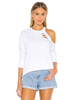 Weißes T-Shirt für Frauen Langarm Polyester Jewel Neck Sommer T-Shirt