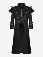 Weißes Vintage-Oberteil Retro-Ösen lange Ärmel mittelalterlicher Palast Bankettkleidung Reißverschluss langer Gothic-Mantel