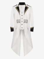 Weißes Vintage Top Punk Jacquard Langen Ärmeln Lycra Spandex Kleidung Retro Kostüme Für Mann