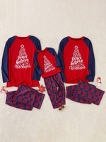 Weihnachten Familie Pyjamas Baumwollmischung Rot Marine Blau Plaid Set