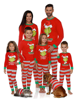 Weihnachten Familie Pyjamas Baumwollmischung Rot Stripes Weihnachtsmuster Top Pants Set