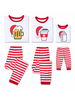 Weihnachten Familien Pyjamas Baumwollmischung Gedruckt Rot Weiß Set