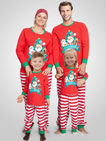 Weihnachten Familien Pyjamas Baumwollmischung Satan Muster Farbblock Rote Set