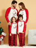 Weihnachten Familienpyjamas Baumwollmischung Farbblock Rot Satan Plaid Set