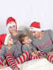 Weihnachten Herren Set Graue Baumwollmischung Polyester Streifen Weihnachtsferien Kostüme