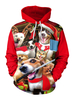 Weihnachten Red Hoodie Polyester Faser Weihnachtsmuster Stretch Casual Holidays Kostüme