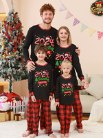 Weihnachts-Schlafanzug für die ganze Familie passender Pyjama aus Polyester mit Weihnachtsmuster für Babys und Paare