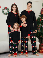 Weihnachts-Schlafanzug für die ganze Familie passender Pyjama aus Polyester mit Weihnachtsmuster für Erwachsene und Babys