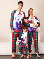 Weihnachts-Schlafanzug für die ganze Familie passender Pyjama aus Polyester mit Weihnachtsmuster für Kleinkinder