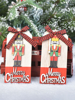 Weihnachtsdekorationen Holz Walnuss Soldat Anhänger Holz Briefkarte Anhänger Weihnachtsbogen Anhänger