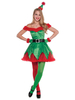 Weihnachtselfen Kostüm Frauen Grün Off Schulterkleider Outfit 4 Stück Karneval Kostüm