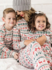 Weihnachtsfamilie Pyjamas Set Weiße Baumwollmischung Weihnachtsmuster Feiertage Eltern Kind Kostüme