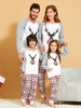 Weihnachtsfamilienpyjamas Set Weiße Baumwollmischung Weihnachtsmuster Feiertagskostüme Homewear