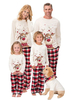Weihnachtsfamilienpyjamas Set Weiße Baumwollmischung Weihnachtsmuster Feiertagskostüme Homewear