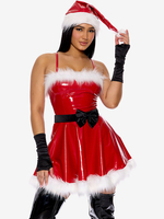 Weihnachtsfaserkleid mit Hut zweifarbig Weihnachtskostüme