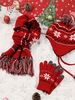 Weihnachtsgeschenk Schal Mütze Handschuhe 3-teiliges Set in Rot