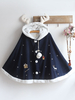 Weihnachtshirsch Lolita Cape Coat Kapuze Pom Poms Winter Oberbekleidung