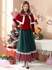 Weihnachtskönigin-Cosplay-Maxikleid für Damen Feiertagskostüme